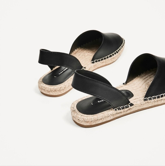 Zara Women Espadrilles Sandals Black Size 10 EUR 41 - Picture 3 of 13